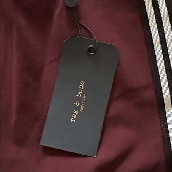 NWT Rag & Bone Simone Side Stripe Pants Burgundy - Picture 3 of 8